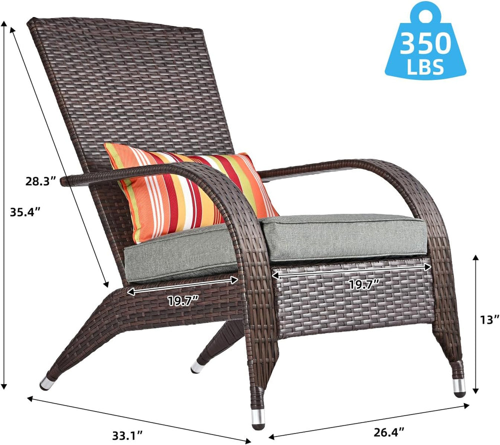 Wicker Adirondack Chair Fire Pit Chairs Oversized Comfy Patio Chairs Outdoor ...