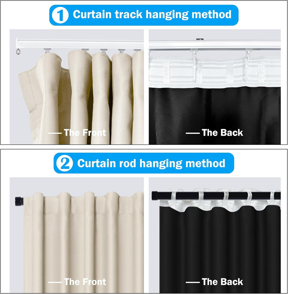 MaKefeile Room Divider Curtains Total Blackout Privacy Curtain Panel Room The...