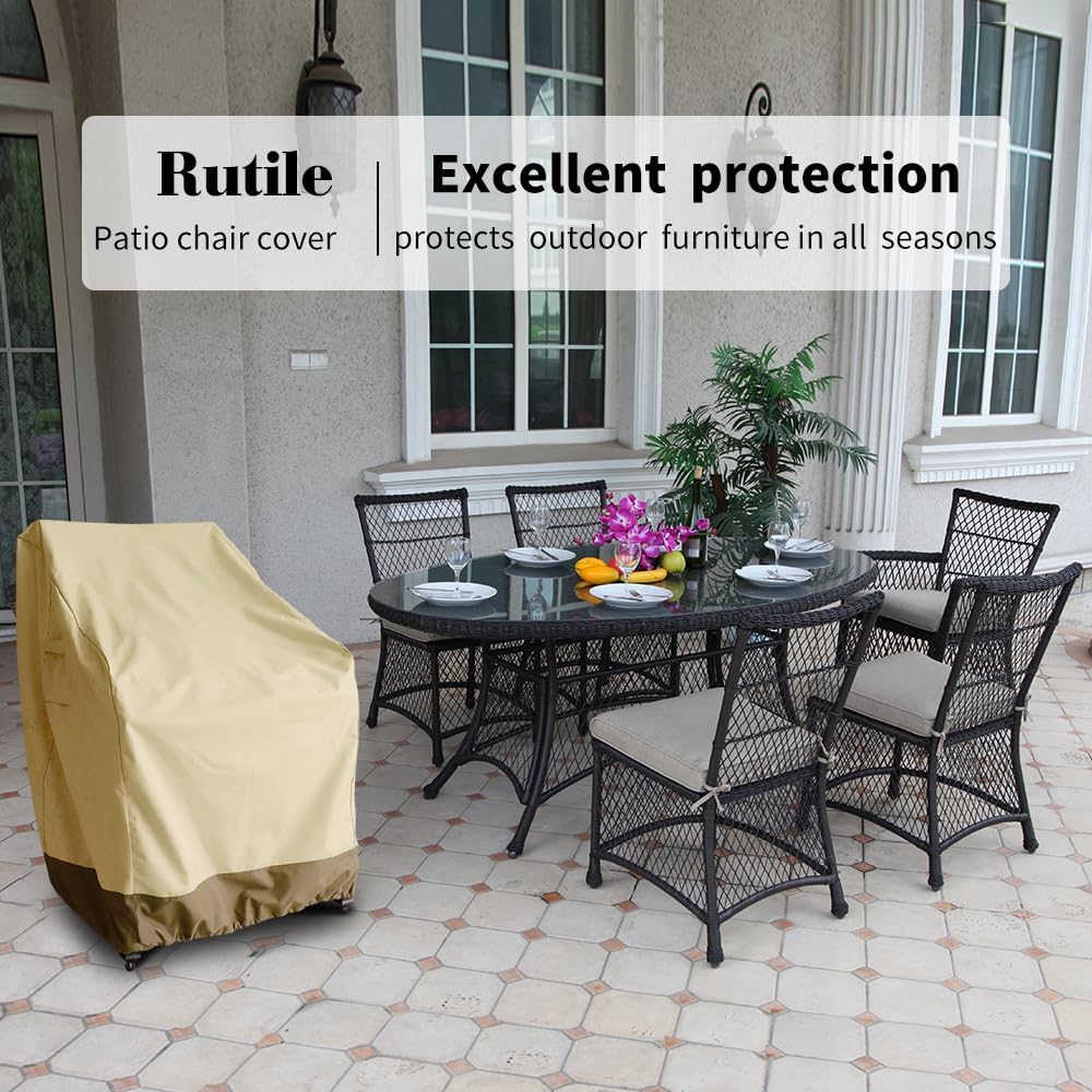 Rutile Patio Chair Cover Outdoor Furniture Covers Waterproof Fits up to 26W x...