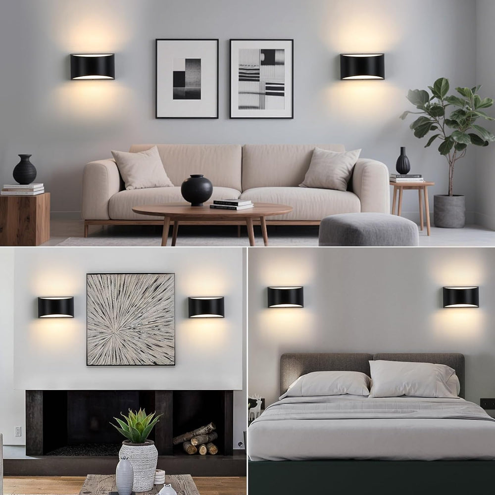 Black Modern LED Wall Sconce (with G9 Bulbs) Hardwired Indoor Wall Lights Set...