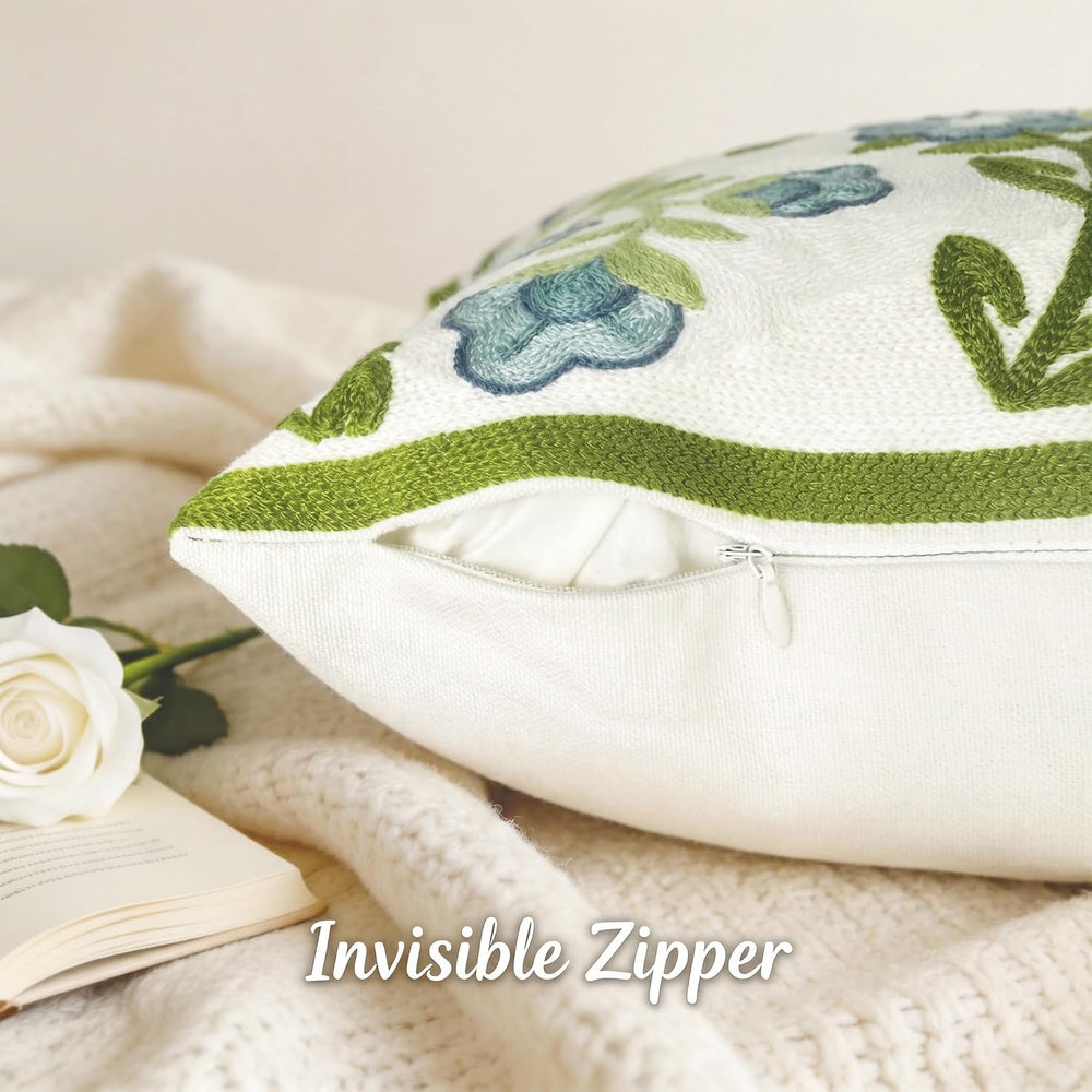 Alysheer Embroidered Decorative Throw Pillow Cover 20"x 20" Set of ...