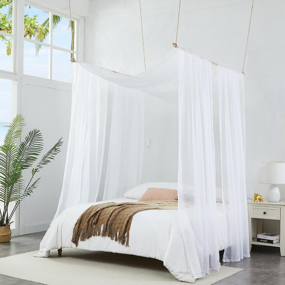 Warm Home Designs 55 x 288 White Sheer Window Scarf. AM White 288"