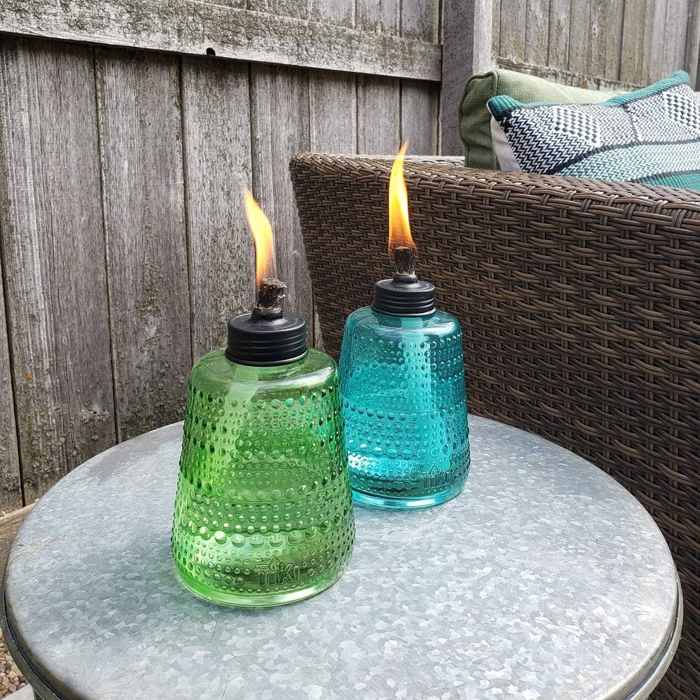 TIKI Carnival Glass Tabletop Torches, 3-Pack – Decorative Outdoor Tabletop TI...