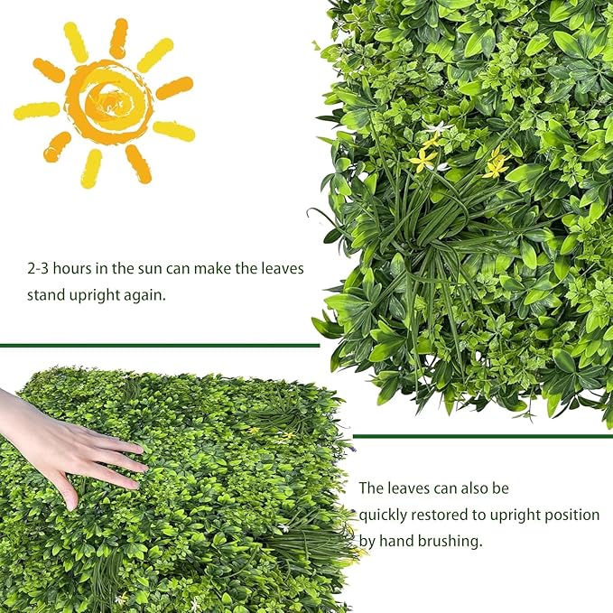 Artificial Plant Wall Roll: 60 X 120 in (50 sqft) UV-Anti Ivy Privacy Fence S...