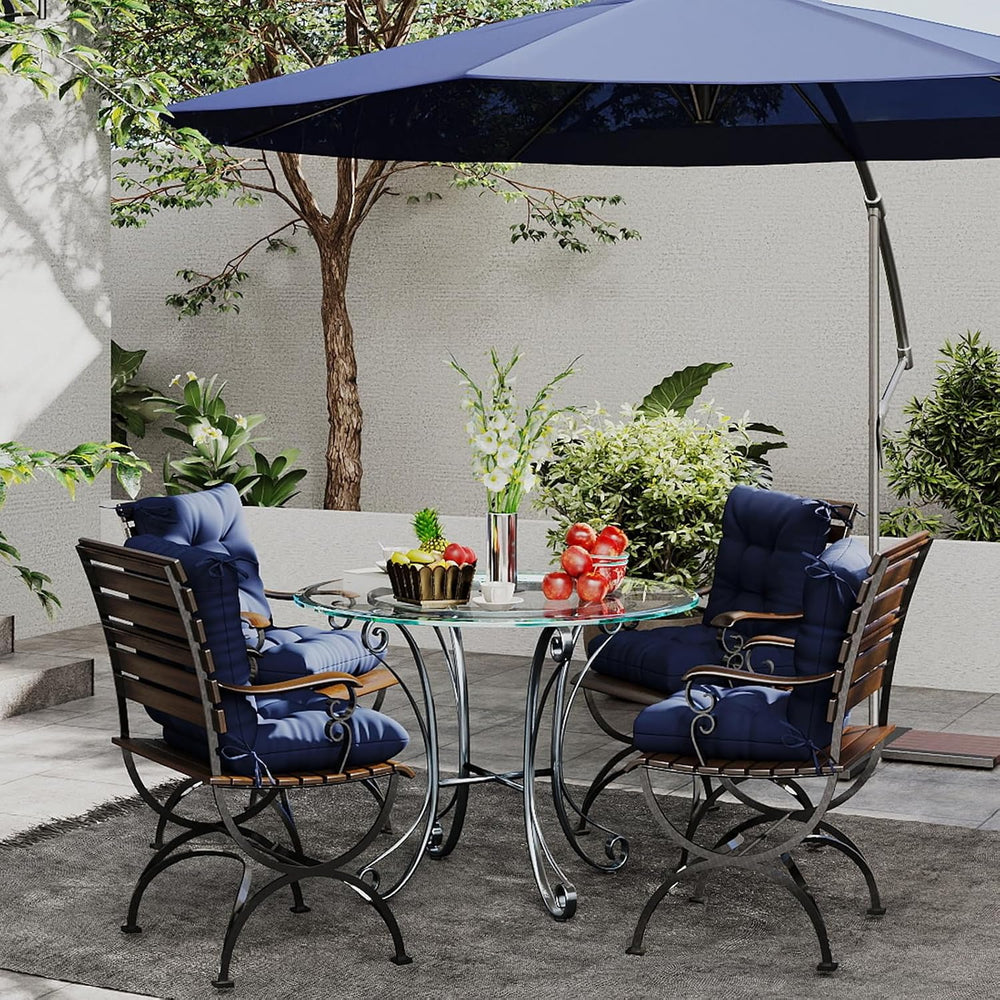 Outdoor Chair Cushions 42x21x4 Inch Set of 2, Dark Blue