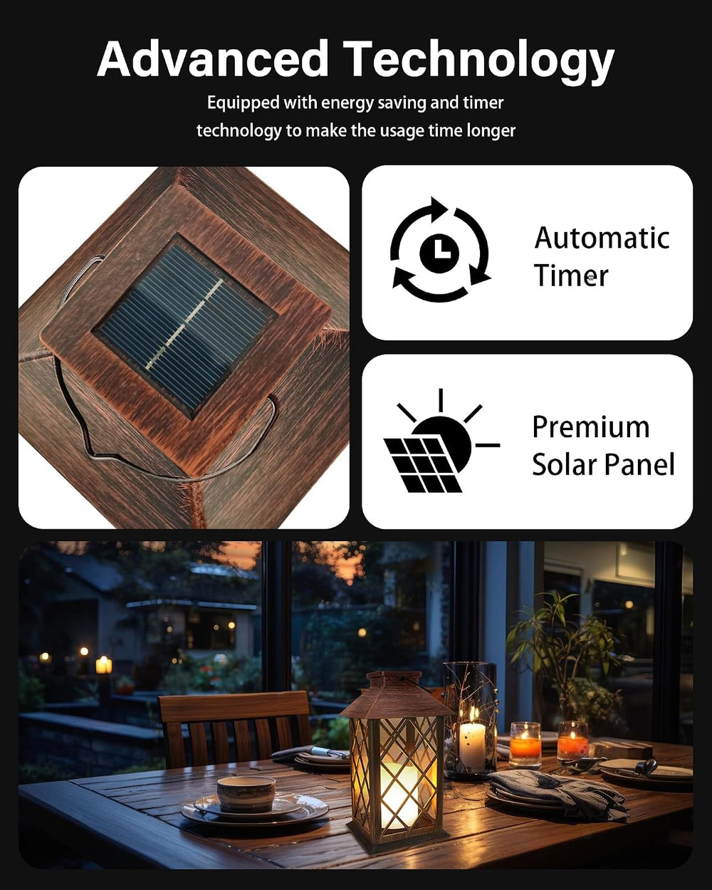 SHYMERY Solar Lanterns, Hanging Outdoor Lantern with Lasts 2X Longer LED Flic...