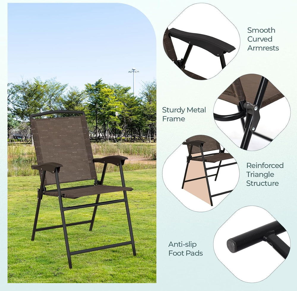 S AFSTAR 3-Piece Patio Dining Set, Steel Bistro Table and Chairs Set of 2 w/F...