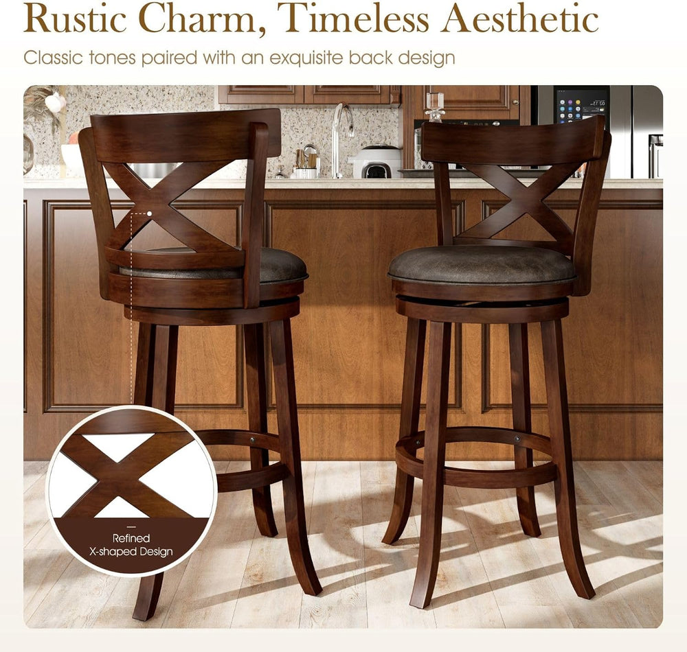 Sophia & William 30 Inch Swivel Bar Stools Set of 6, Bar Height Barstools