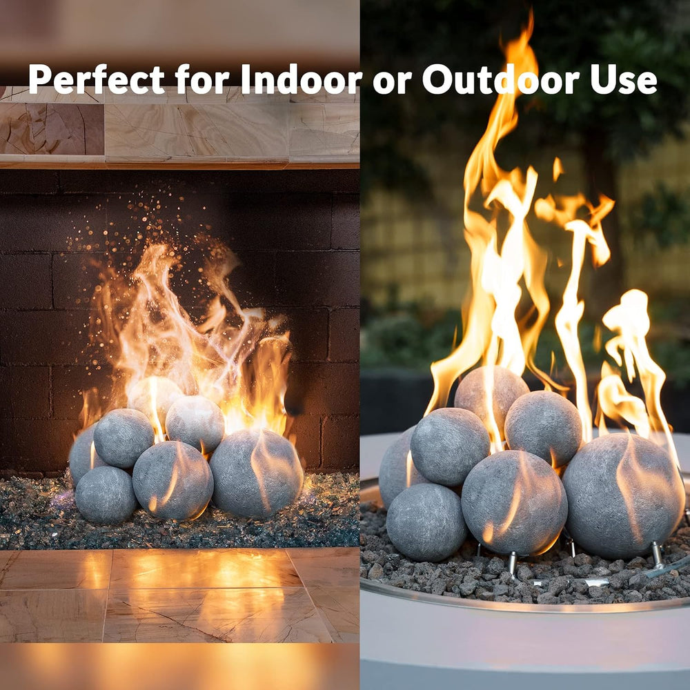 Skyflame 3 Inch Gray Fireplace Balls for Fire Pit Decorative