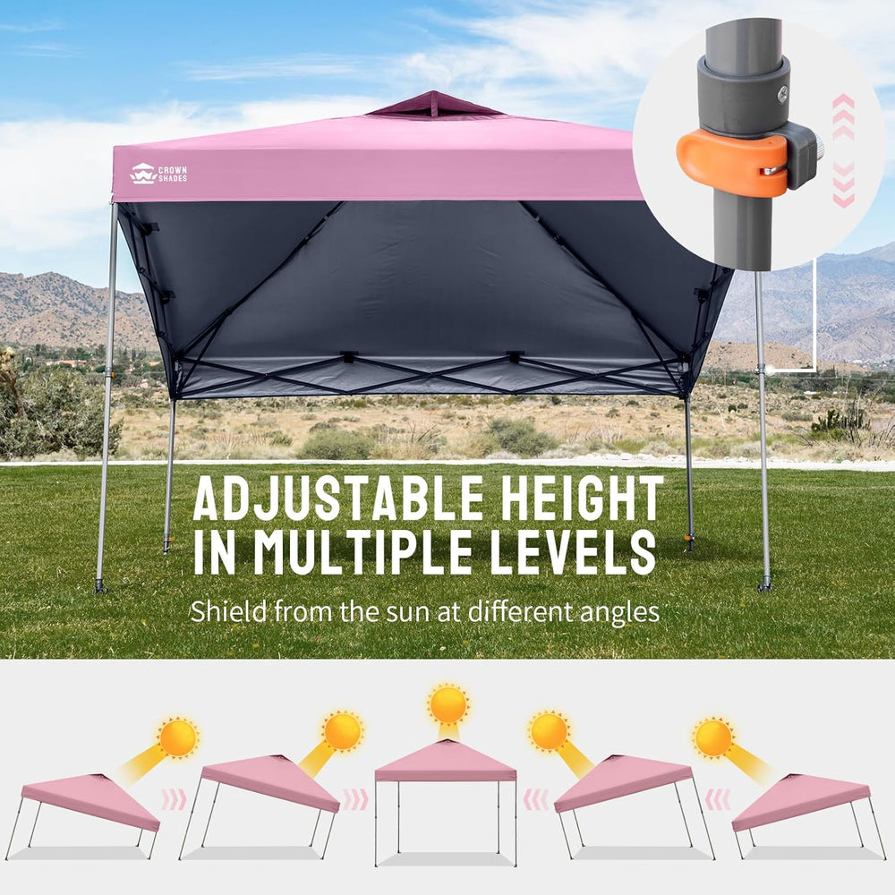 CROWN SHADES 10x10 Pop Up Canopy Tent,Outdoor Canopy, Pink