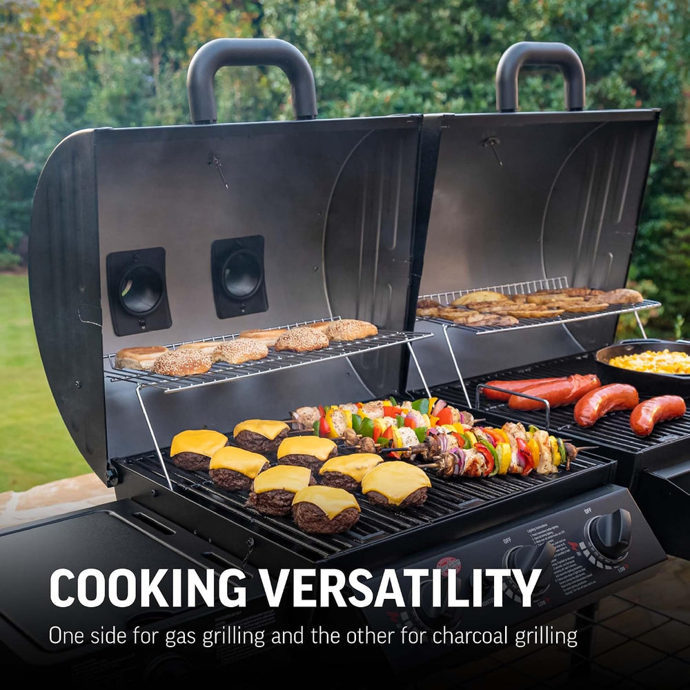 Char-Griller® Dual-Function 2-Burner 24,000 BTU Propane Gas and Charcoal Comb...