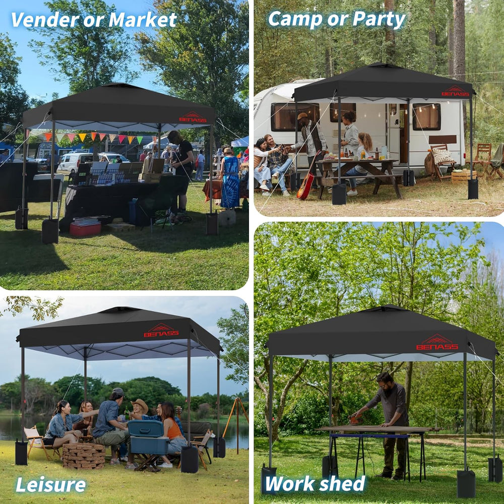 10x10 Pop Up Canopy Tent, Black