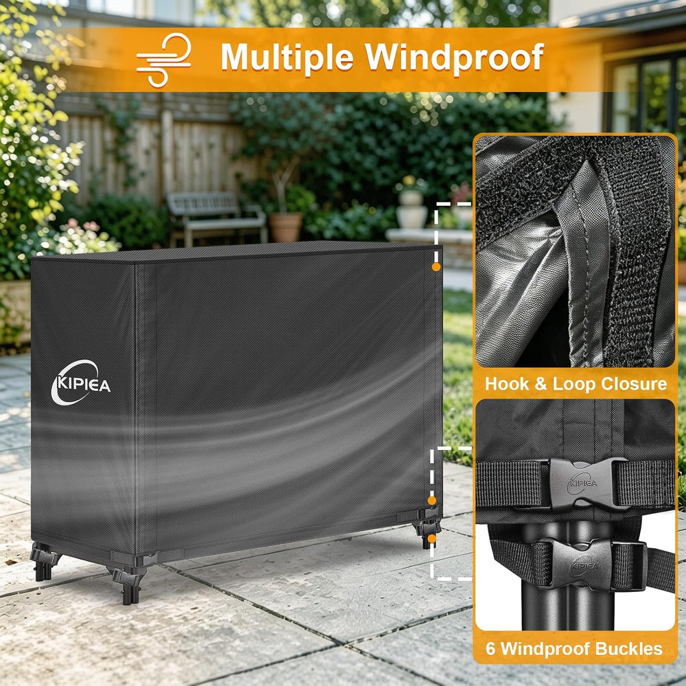 Kipiea 4FT Waterproof Firewood Storage Log Rack Cover, Heavy Duty 600D Outdoo...