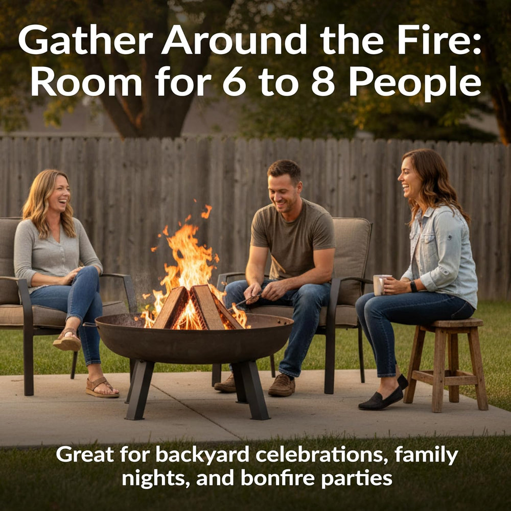 Sunnydaze Cast Iron Heavy Duty Large Fire Pit for Outside Wood Burning, 34"