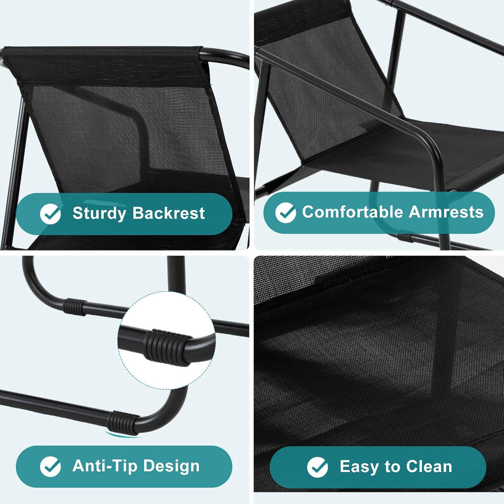 NEWBULIG 4 Piece Patio Furniture Set, Conversation Set Chairs and Table