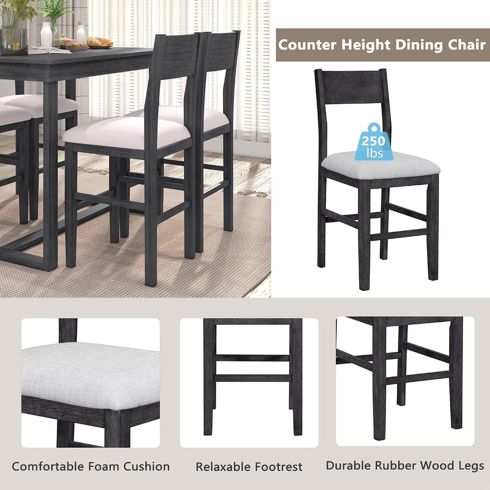 LUMISOL Small Breakfast Table Set for 4, 5-Piece Kitchen Table Set with Uphol...