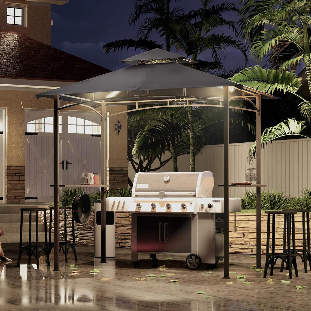 MASTERCANOPY 8 x 5 Grill Gazebo Outdoor BBQ Gazebo Canopy with 2 LED Lights (...