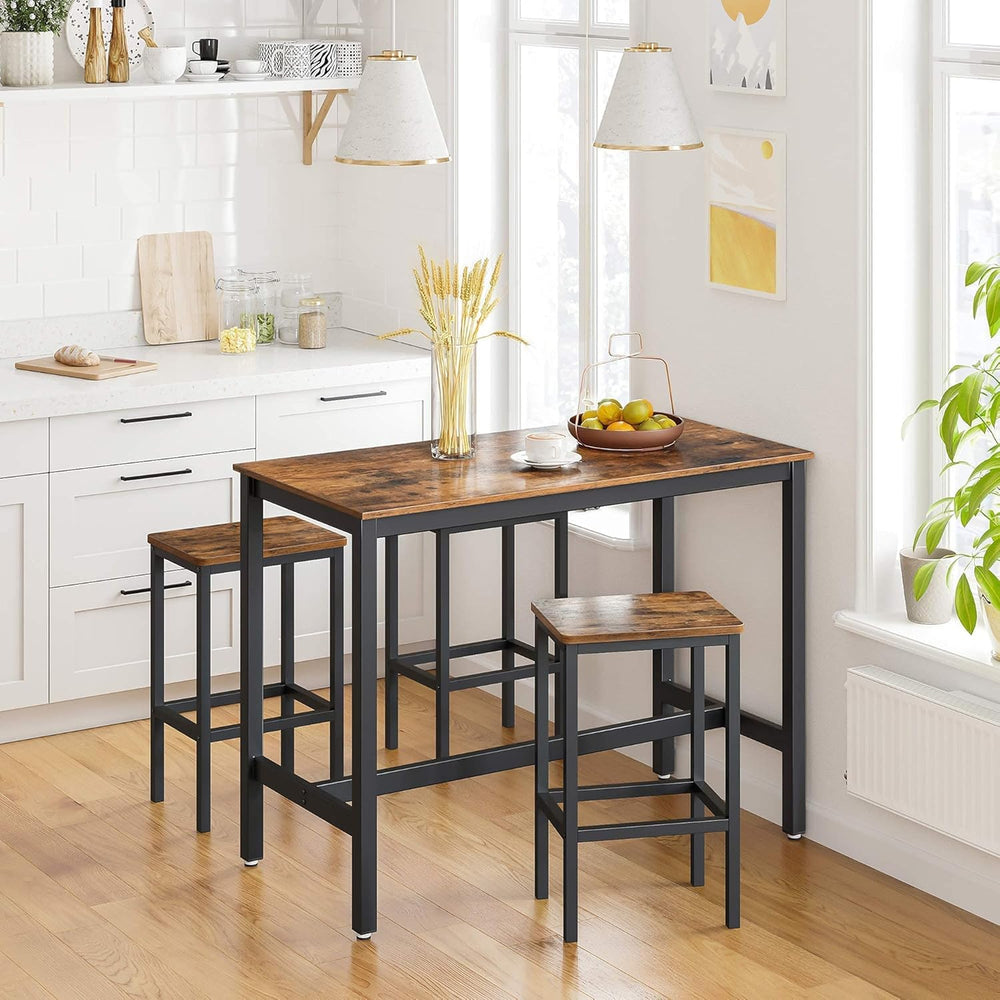 VASAGLE Bar Stools Set of 2 with Footrest, Modern Basic Style