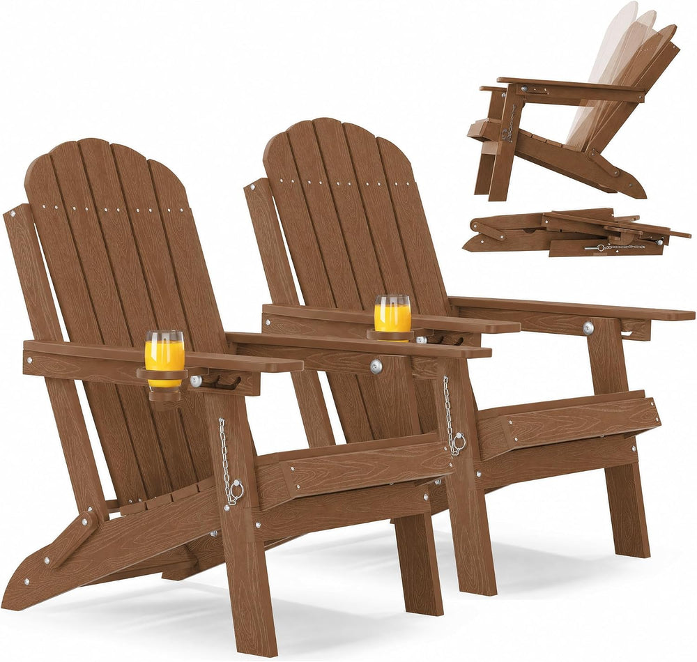YEFU Adirondack Chairs Set of 2 for Outdoor: Folding Adirondack Chair