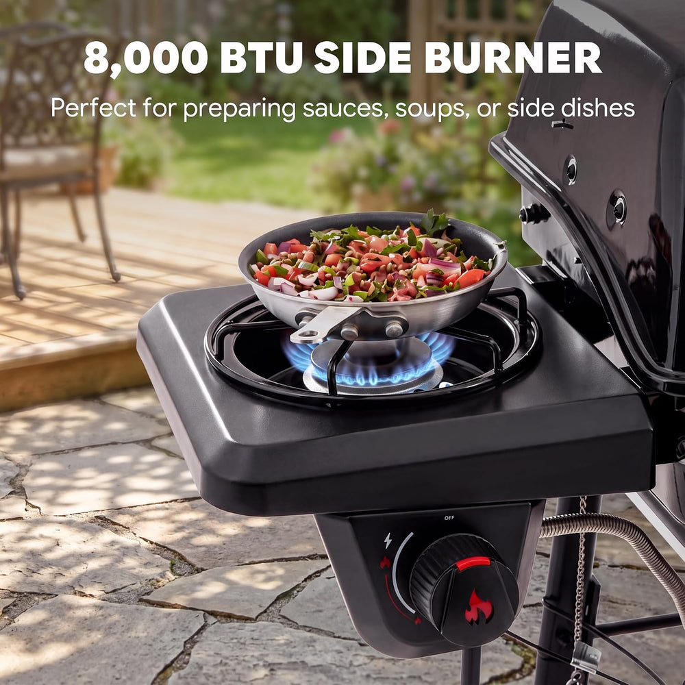 Feasto 3-Burner Propane Gas Grill with Side Burner for Outdoor Cooking