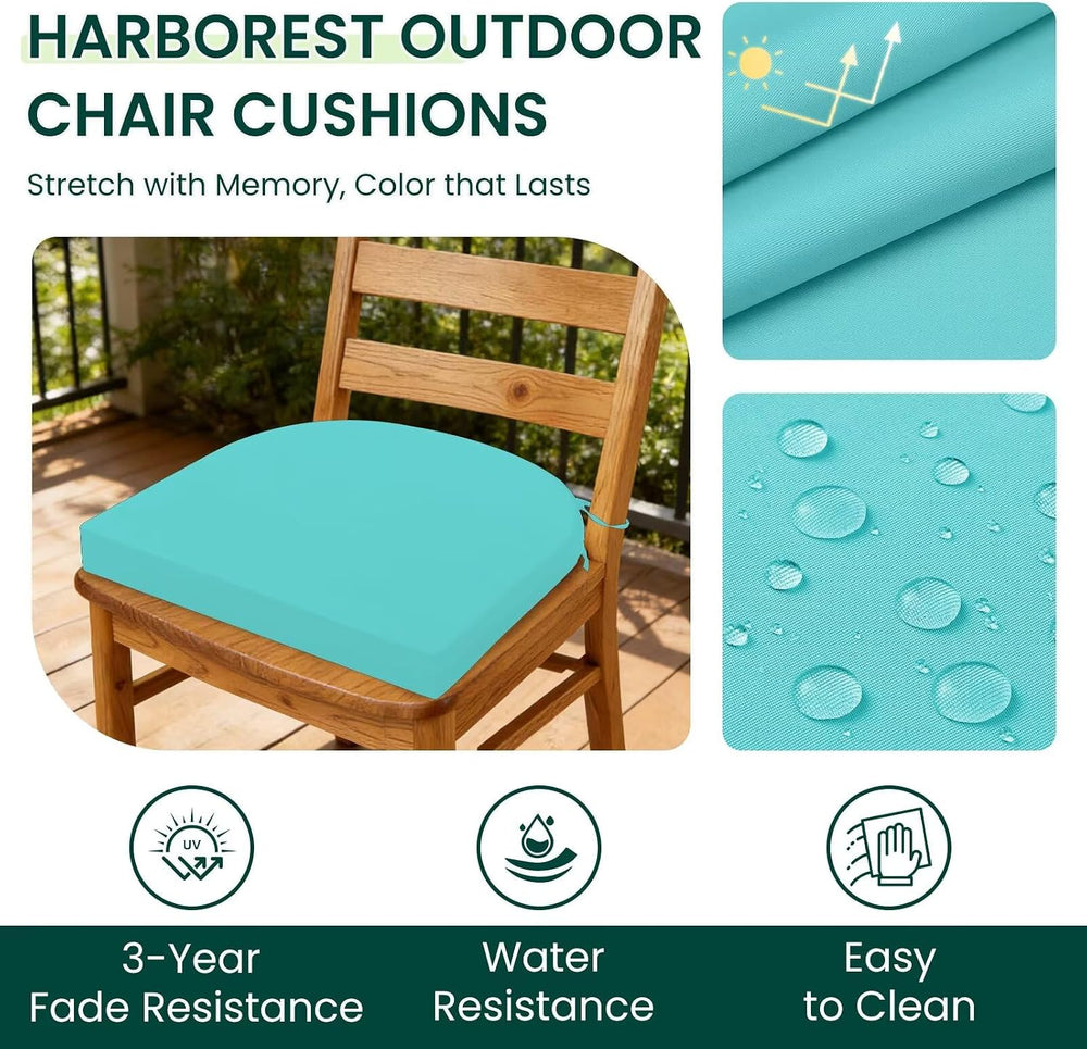 HARBOREST Outdoor Chair Cushions Set of 6, Water Resistant Patio Chair Cushio...