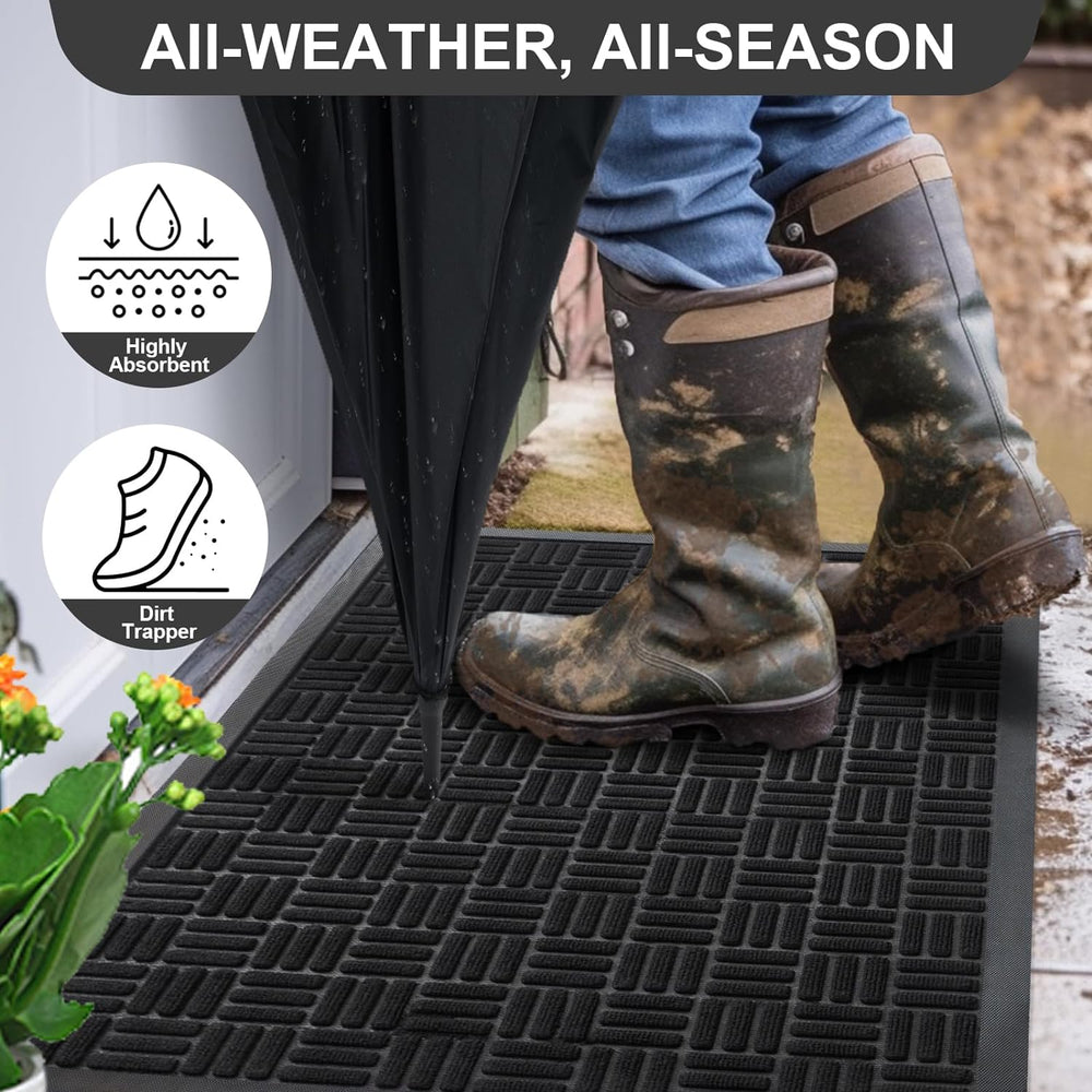Mibao Front Door Mat Outdoor Entrance, 61.5" x 36" Heavy Duty Welco...