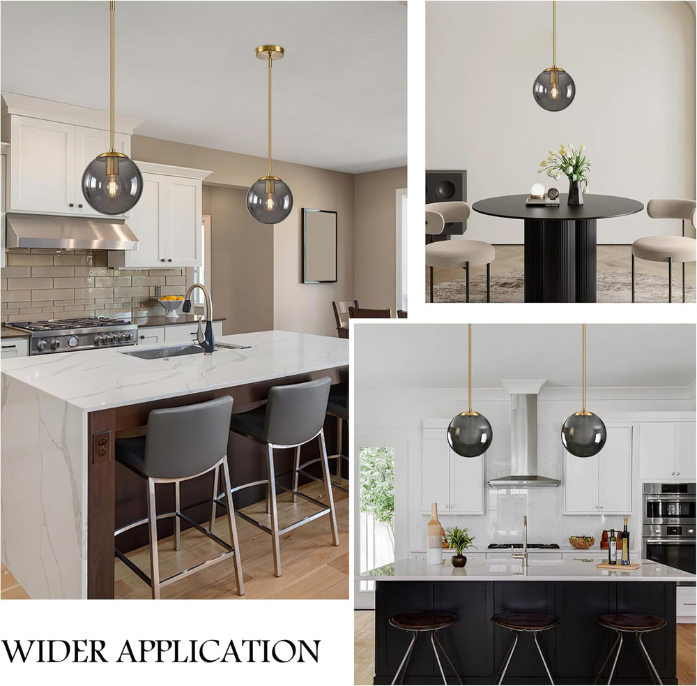 Bagood 8 Inch Globe Pendant Light Gold Globe Pendant Lights Kitchen Island Mi...
