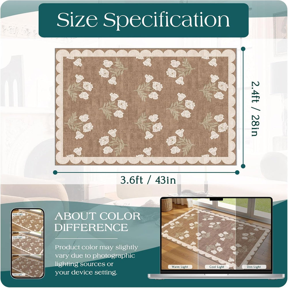 Floral Outdoor Rugs, 28"x43" Front Door Mat Indoor Outside Entrance