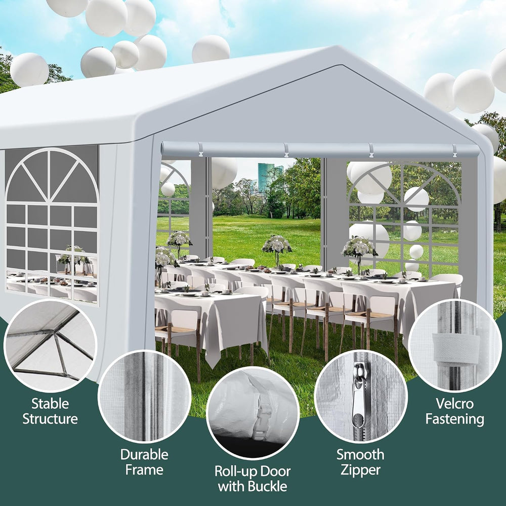20'x30' Party Tent Heavy Duty, Large Wedding Event Tent with Removabl...