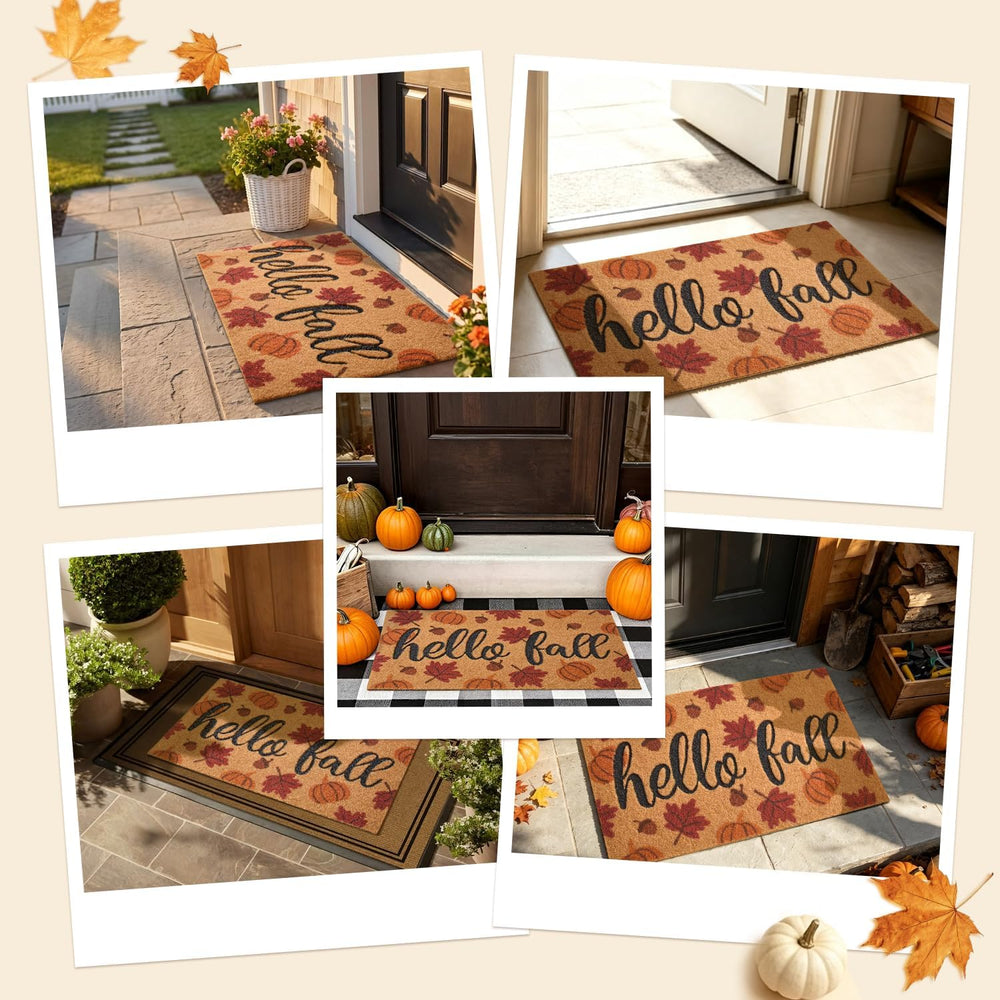TYUU Fall Door Mat, Hello Fall Welcome Mat for Outdoor Entrance 24" x 36...
