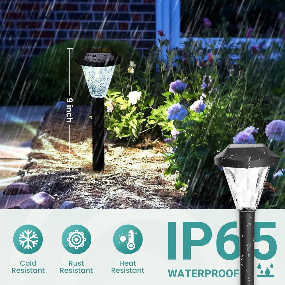 GIGALUMI 16 Pack Solar Lights Outdoor Waterproof, Solar Garden Lights