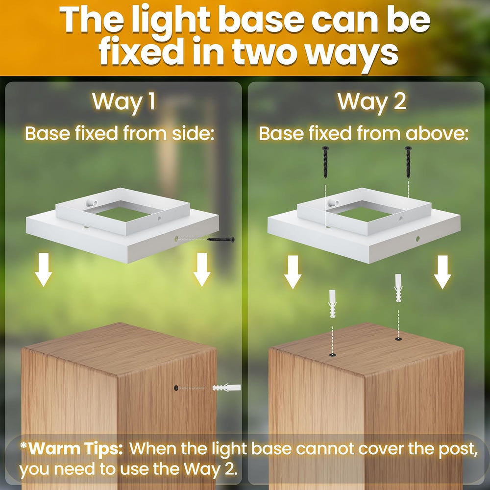 Mlambert 8 Pack Solar Post Lights, 4x4 6x6 Wood/Vinyl Fence Cap, White