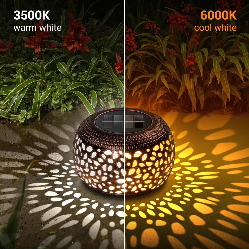 Solar Lanterns Outdoor Waterproof, 4 Pack Flower Petal Solar Garden Lights wi...