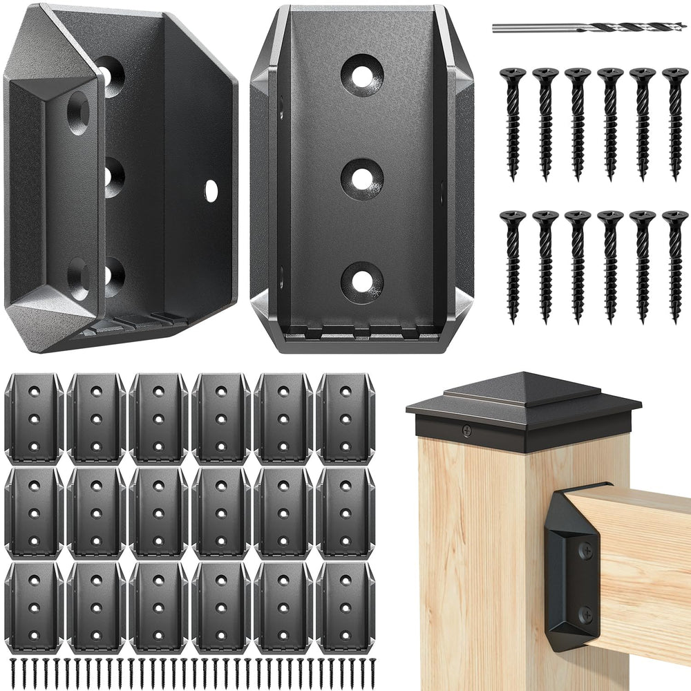 20 Pcs Heavy Duty ADC-12 Aluminum Deck Railing Brackets for 2x4 (Actual 1 ½&q...