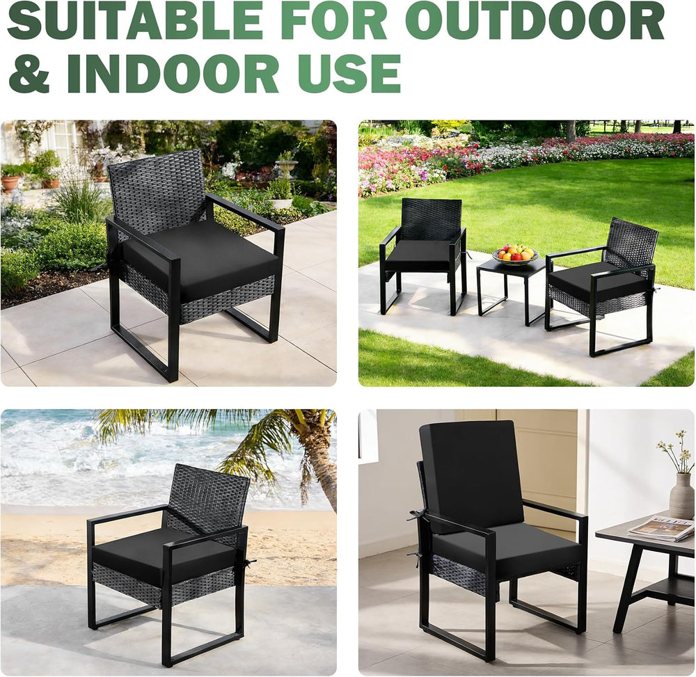 Outdoor Chair Cushions Set of 2, 19x19x3 Inch Waterproof & Fade Resistant...