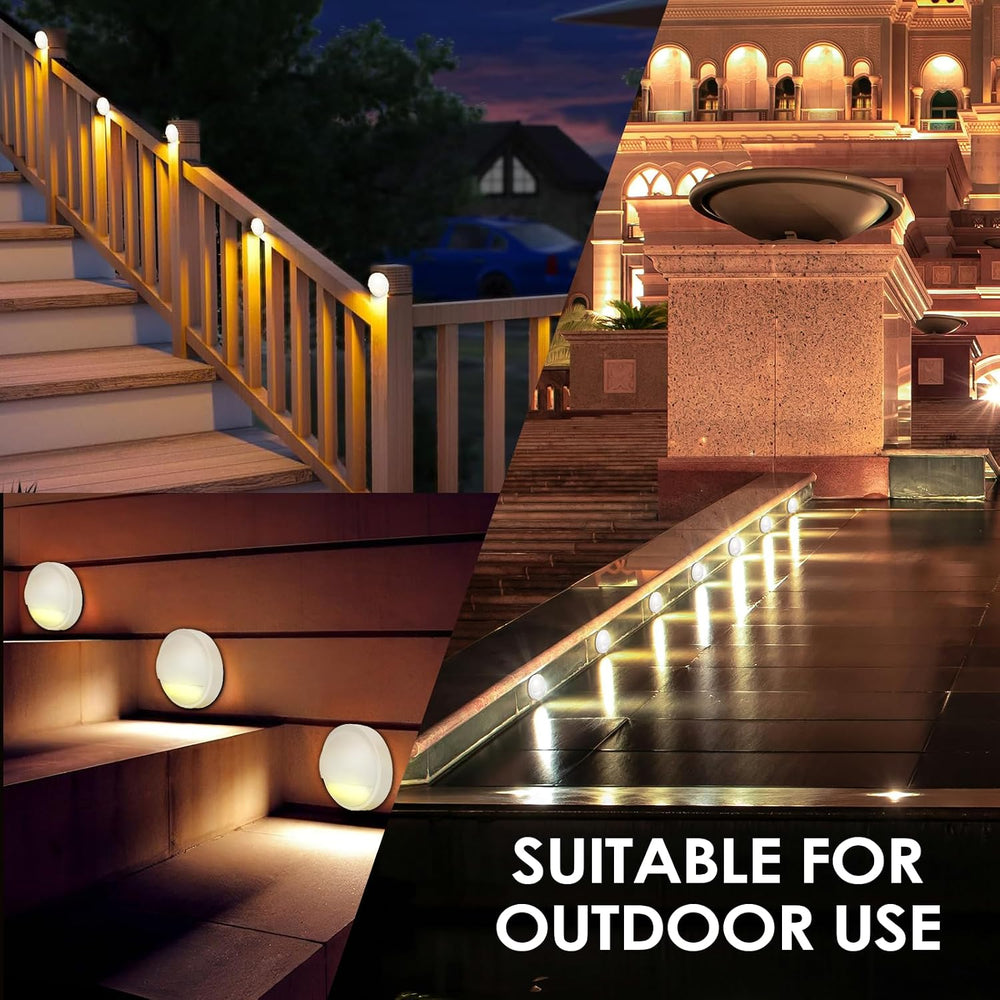 LED Low Voltage Deck Lights Outdoor Waterproof,6-Pack 3CCT Deck Lighting Fixt...