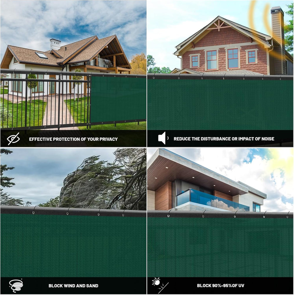SUNNY GUARD Privacy Screen Fence 4/5/6/8 FT Heavy Duty Dustproof Denoise Fenc...