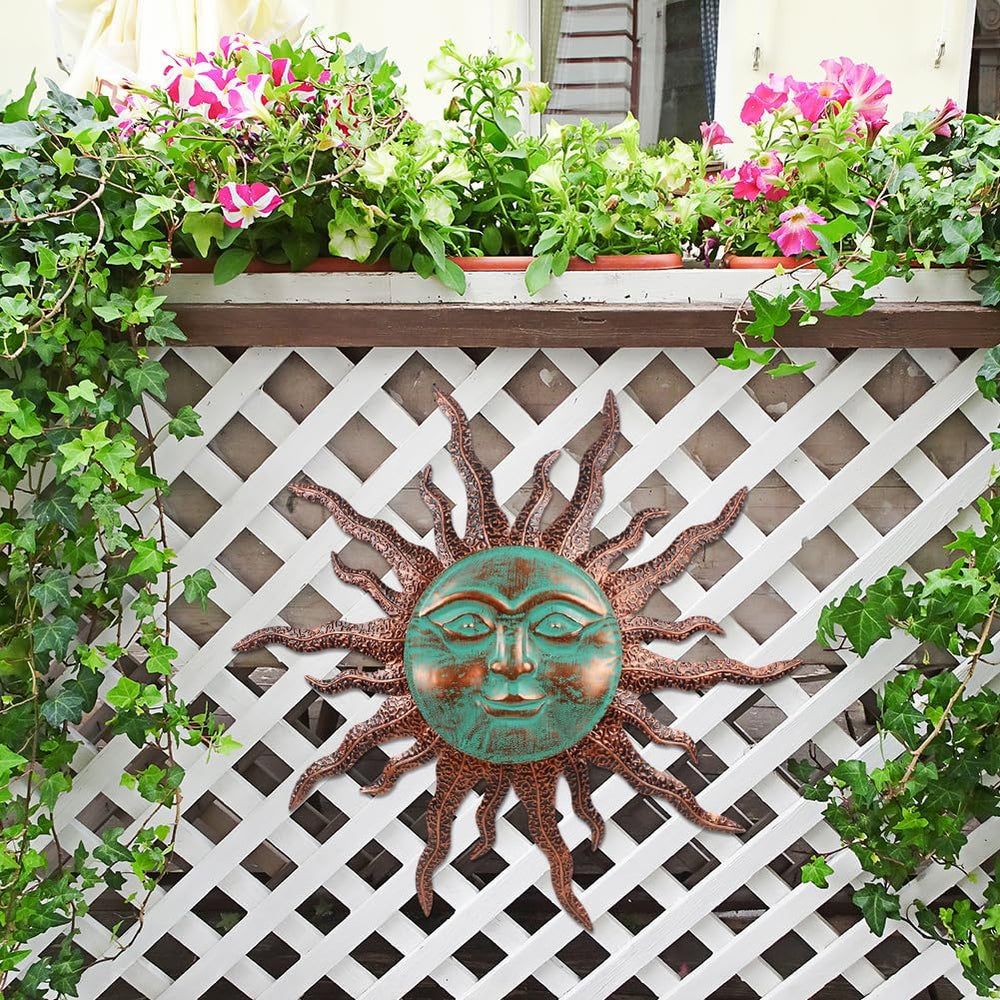 VEWOGARDEN Sun Wall Decor Large Outdoor Metal Wall Art, 30 in