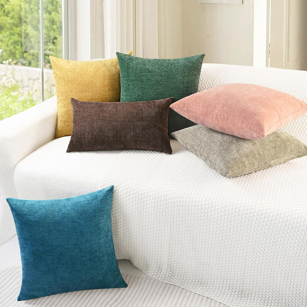 CaliTime Decorative Couch Throw Pillow Covers 18 X 18 Inches Dark Green