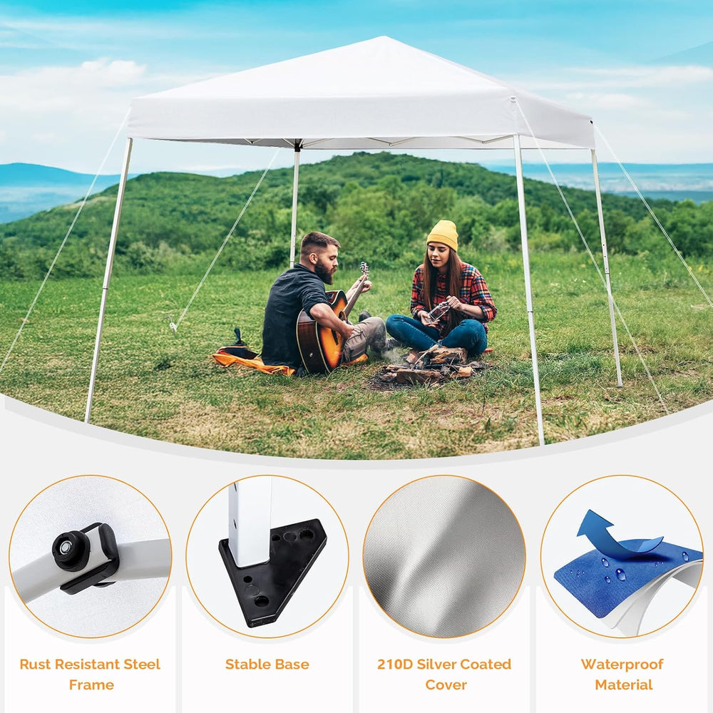 VINGLI 8x8 ft Pop Up Canopy Tent, Easy Up Canopy Event Tent Foldable Portable...