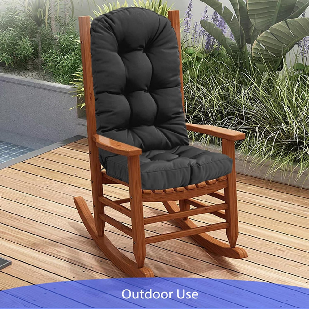 Outdoor Rocking Chair Cushion Set of 2 for Adirondack Chair, High Back Patio ...