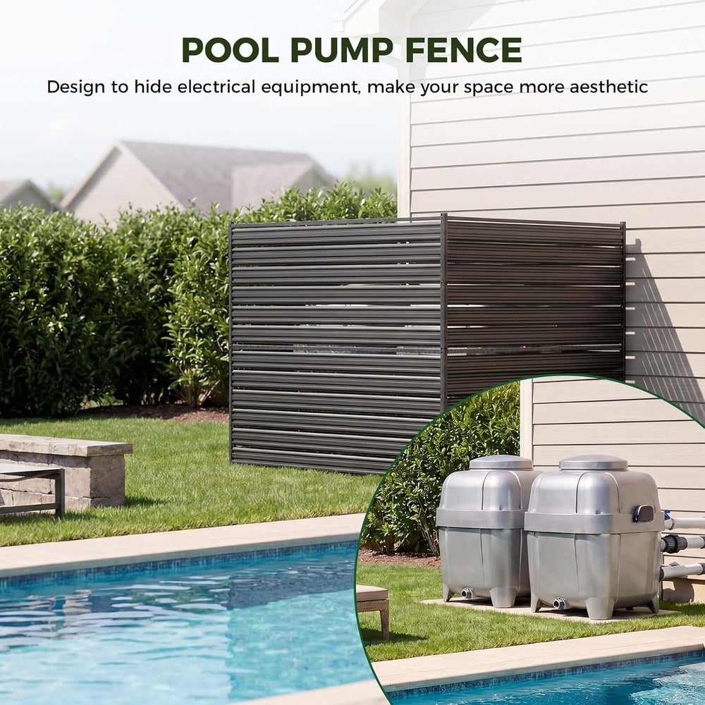 50" W x 48" H Air Conditioner Fence, Outdoor Privacy Screens, Metal...