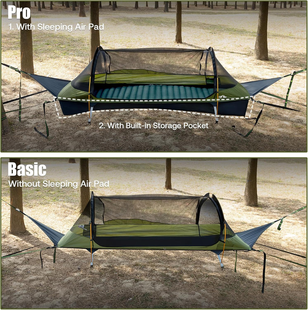 Night Cat Flat Lay Hammock: Non-Rolling Hammock Tent for Adults 1 Person 330LBS