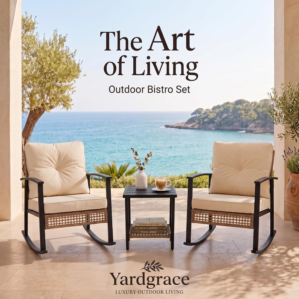 3 Pieces Patio Furniture Set, Bistro Table and Chairs Set of 2, Outdoor Furni...
