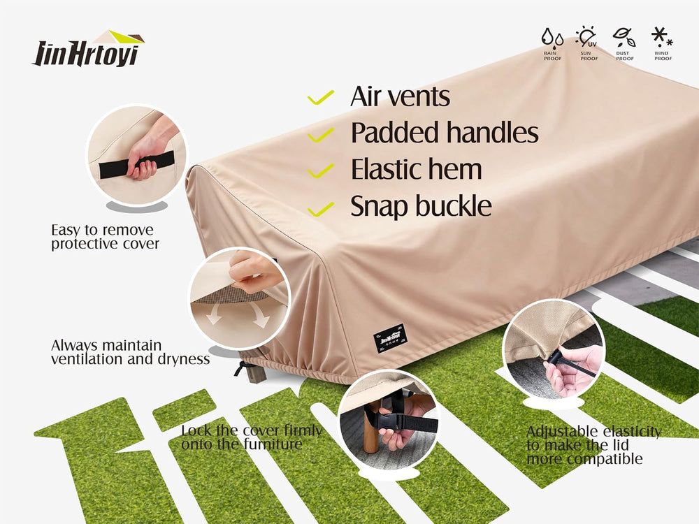 JinHrtoyi 3-Seater Outdoor Couch Cover, 79Wx38Dx35H inches Outdoor Furniture ...