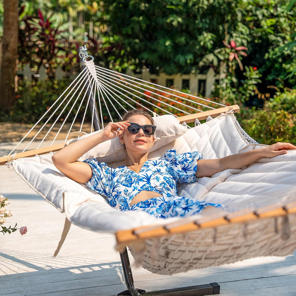 Lazy Daze Double Hammock Pad and Pillow Set for Spreader Bar Rope Hammock