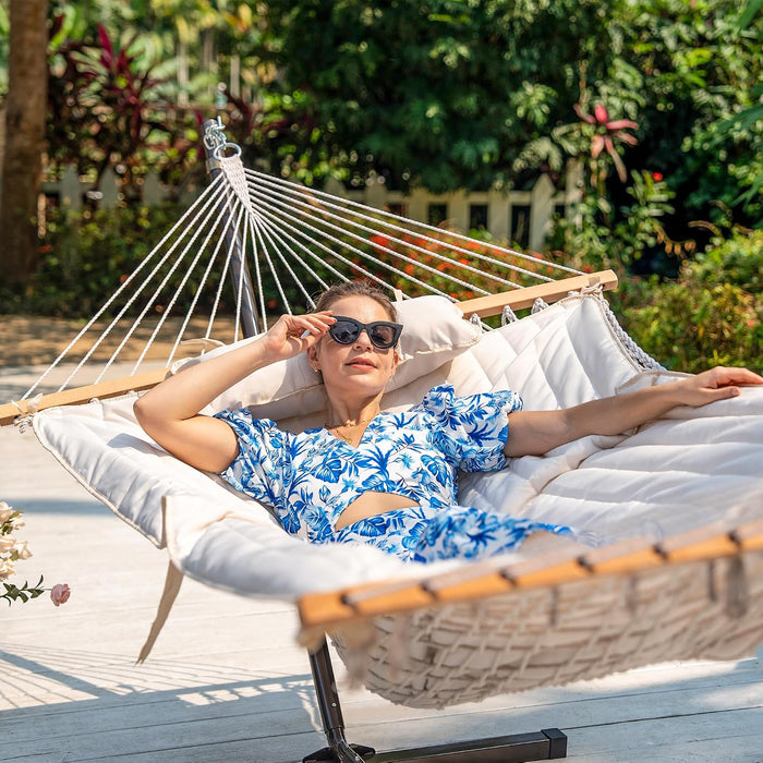 Lazy Daze Double Hammock Pad and Pillow Set for Spreader Bar Rope Hammock