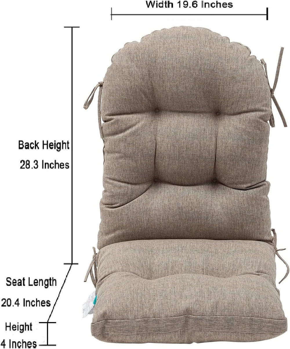 QILLOWAY Outdoor High Back Chair Cushion for Adirondack, All Weather Rocking ...
