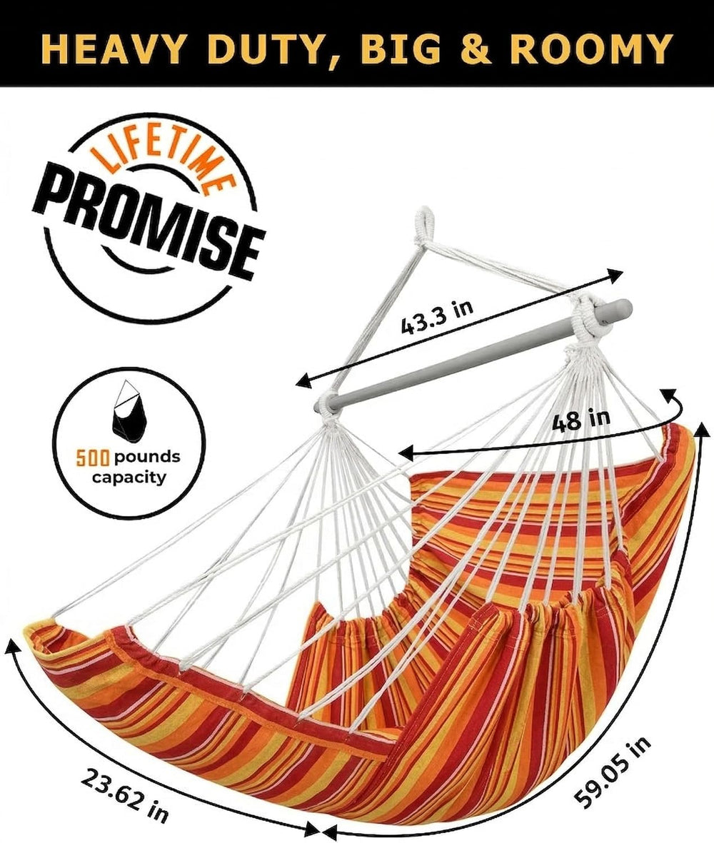 ADVOKAIR Hanging Hammock Chair Large Swing Chair with Foot Rest and Hardware,...