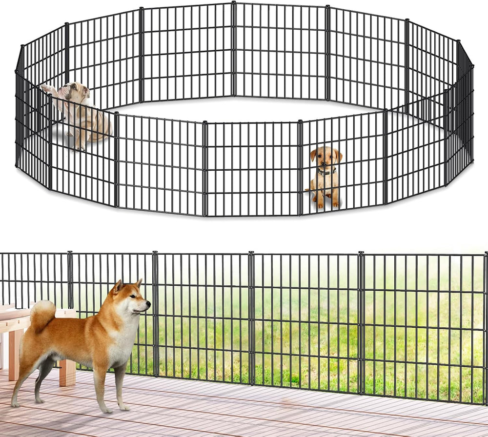 Metal Garden Fence 28 in x 35 ft, Outdoor Dog Fence with Stakes for Yard